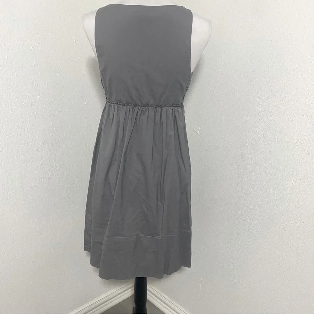Gap Women’s Babydoll Sleeveless V-Neck Dress Size 4 Gray 100% Cotton Lightweight